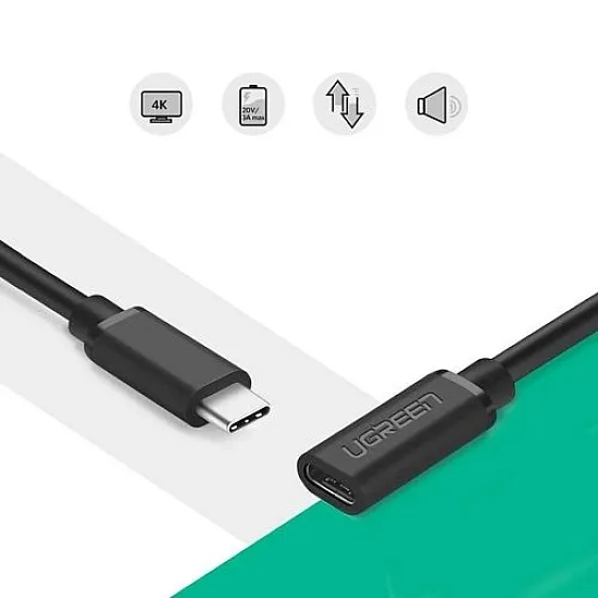 Ugreen cable extension cord USB Type-C 3.1 (female) - USB Type-C 3.1 (male) 0.5m-black
