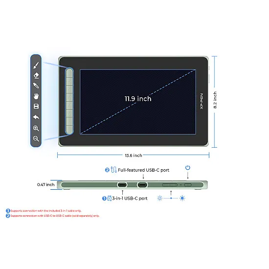 XPPen Artist 12 (2nd Gen) - green