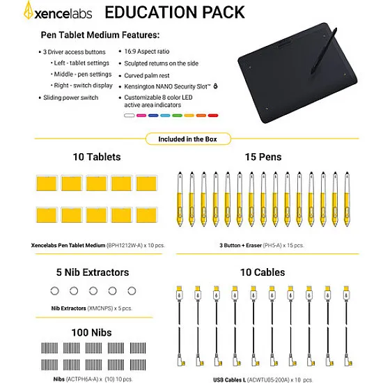 جرافيك تابلت  Xencelabs Education Pack - متوسط