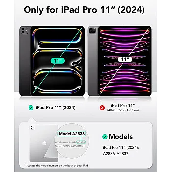 ESR for iPad Pro 11 Inch M4 Paper-Feel Magnetic Screen Protector (2024) 