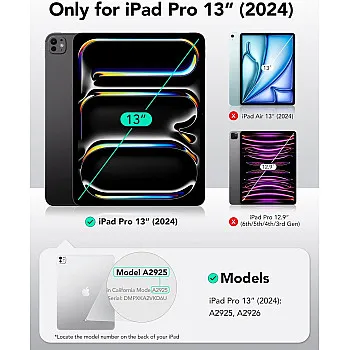 ESR for iPad Pro 13 Inch M4 Paper-Feel Magnetic Screen Protector (2024) 