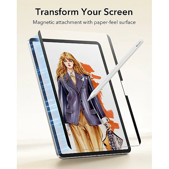 سكرين بروتيكتور مغناطيسي لشاشة جهاز iPad Pro 13 بوصة M4 بملمس ورقي (2024)