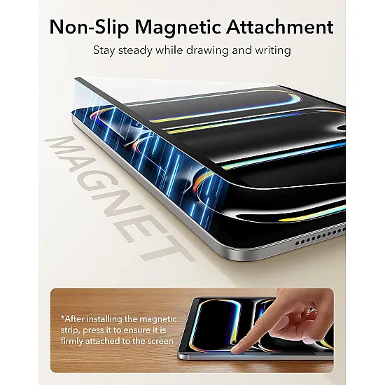 سكرين بروتيكتور مغناطيسي لشاشة جهاز iPad Pro 13 بوصة M4 بملمس ورقي (2024)