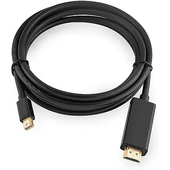 UGREEN Mini DP Male to HDMI Cable 4K, Aluminum Braided Uni-Directional Display Port to HDMI Converter Compatible with Monitor/Projector, 1.5m - (Black)