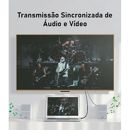 UGREEN Mini DP Male to HDMI Cable 4K, Aluminum Braided Uni-Directional Display Port to HDMI Converter Compatible with Monitor/Projector, 1.5m - (Black)