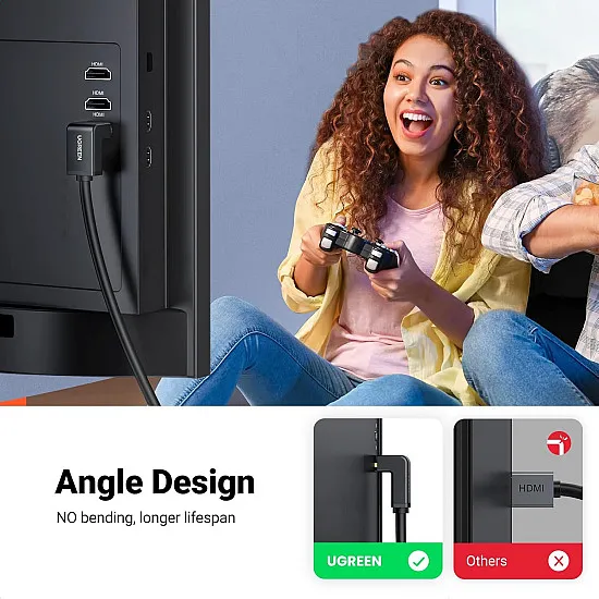 Ugreen HDMI Cable Right Angel 90 Degree 2m (black) HD103 -10173