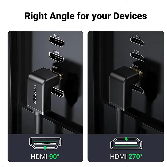 Ugreen HDMI Cable Right Angel 90 Degree 2m (black) HD103 -10173