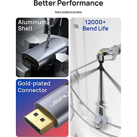 محول Jsaux 4K DisplayPort to HDMI