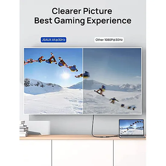 محول Jsaux 4K DisplayPort to HDMI