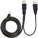 2B USB mini 5 pin to 2 USB male cable, black, DC013