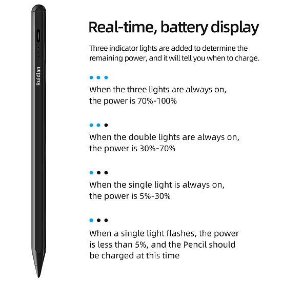 Ruidian Magnetic Active Stylus Pen (Black) - Q503